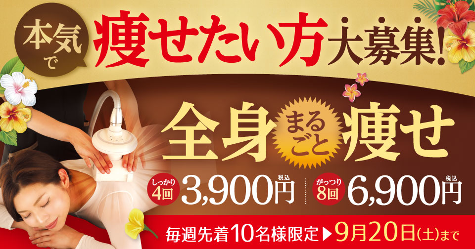 これまでとは結果が違う！全身痩せ8回コース
