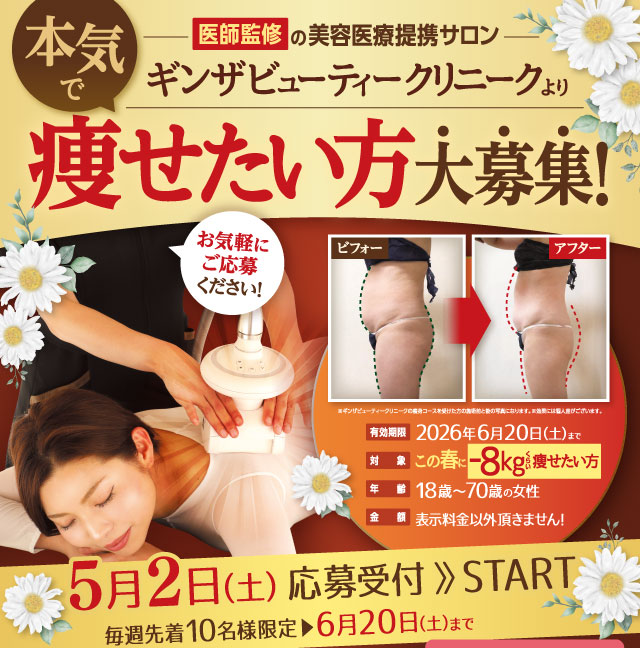 医師監修の美容医療提携サロンより本気で痩せたい方大募集！