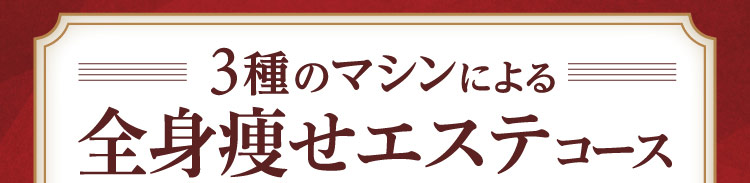 3種のマシンによる 全身痩せエステコース