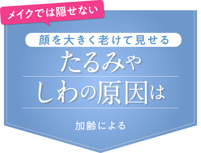メイクでは隠せない顔を大きく老けて見せるたるみやしわの原因は加齢による