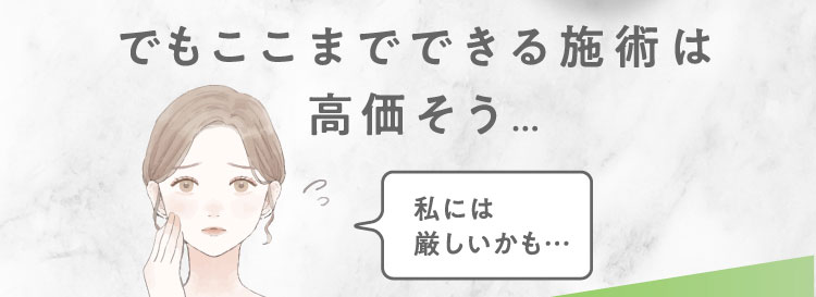 でもここまでできる施術は高価そう…