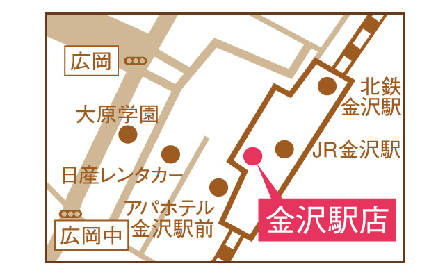 ギンザビューティークリニーク金沢駅店マップ