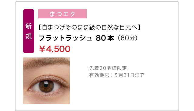 【自まつげそのまま級の自然な目元へ】フラットラッシュ　80本