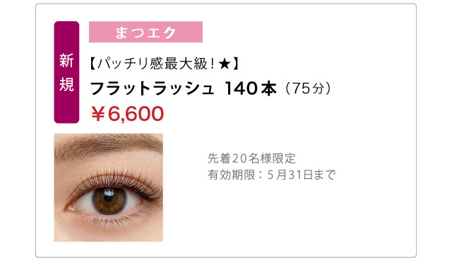 【バッチリ感最大級！★】フラットラッシュ　140本
