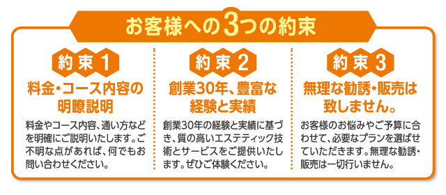 お客様への3つの約束