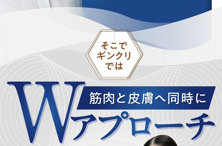 そこでギンクリでは筋肉と皮膚へ同時にWアプローチ