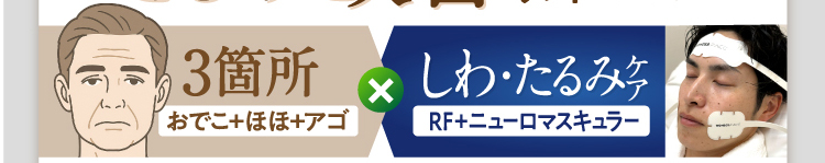 3箇所おでこ+ほほ+アゴ×しわ・たるみRF+ニューロマスキュラー